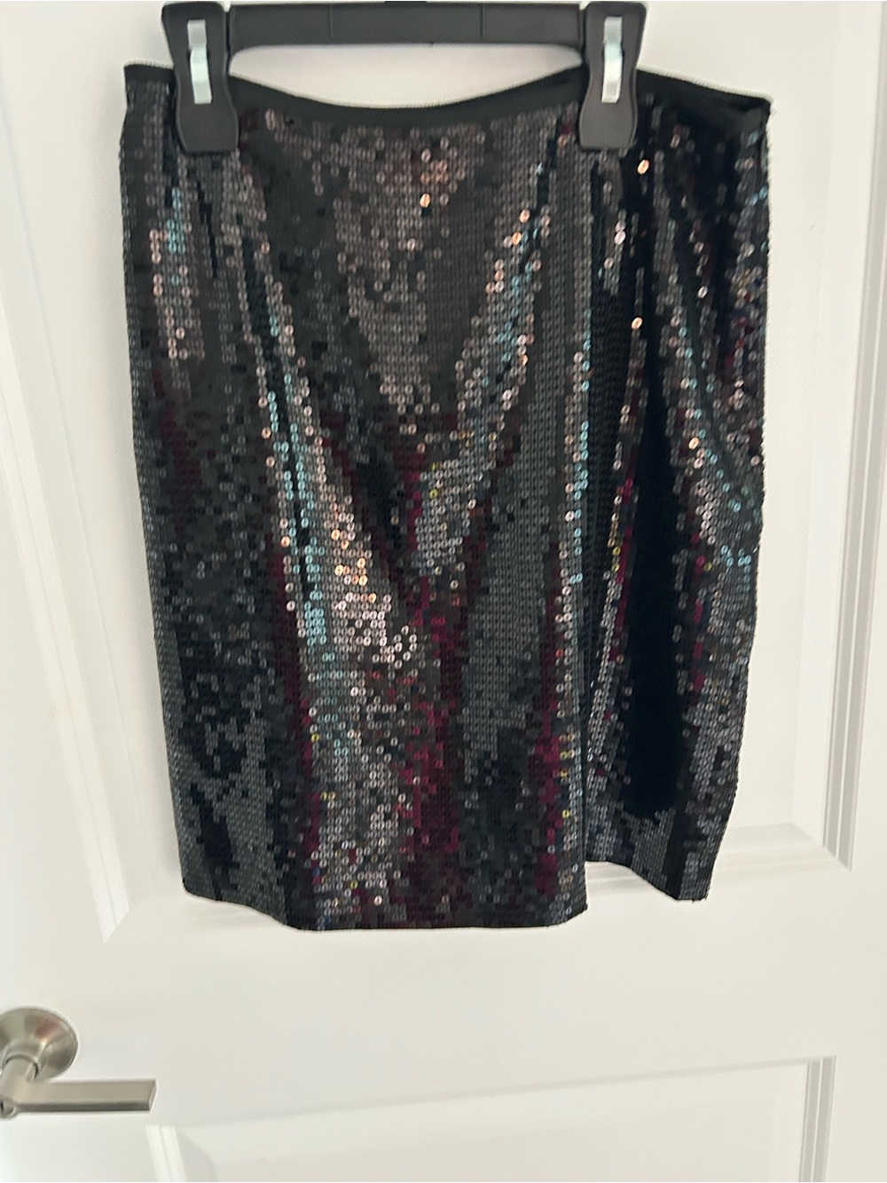 Ann Taylor Black Sequin Mini Skirt